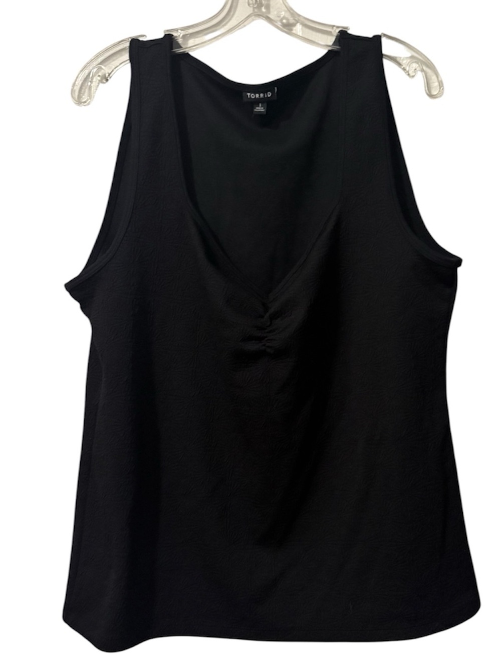 Torrid Black Ruched V-Neck Tank Top